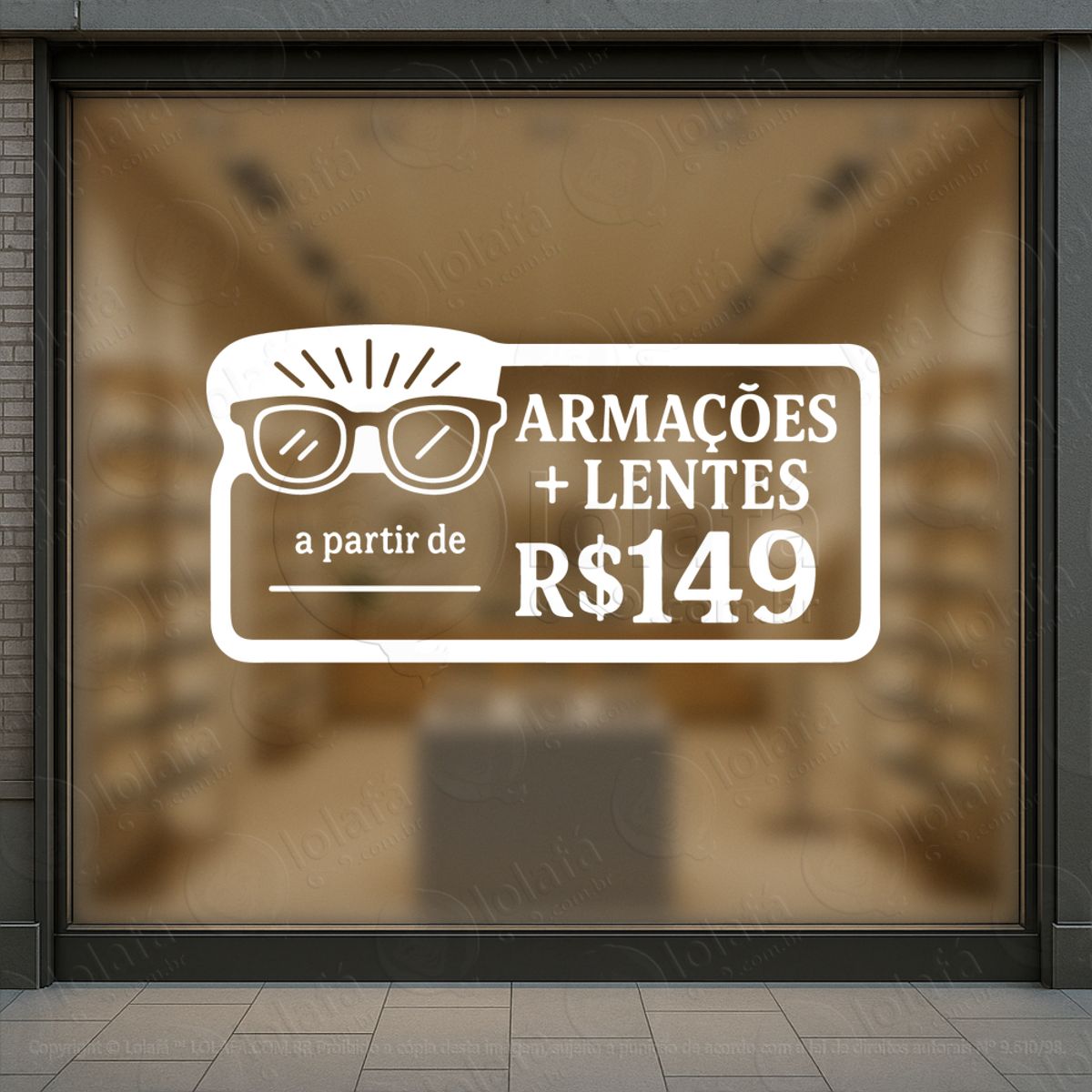 Atraia Clientes Com Elegância Adesivos Para Vitrine Ótica Mod:43