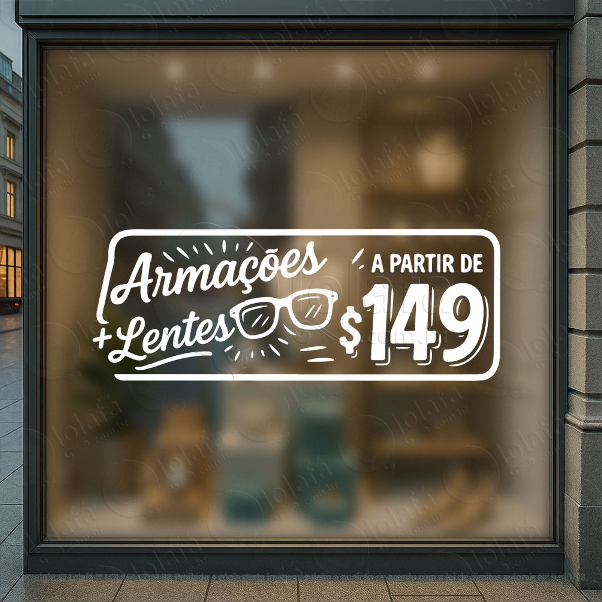 Elegância Que Impulsiona Adesivos Para Vitrine Ótica Mod:47