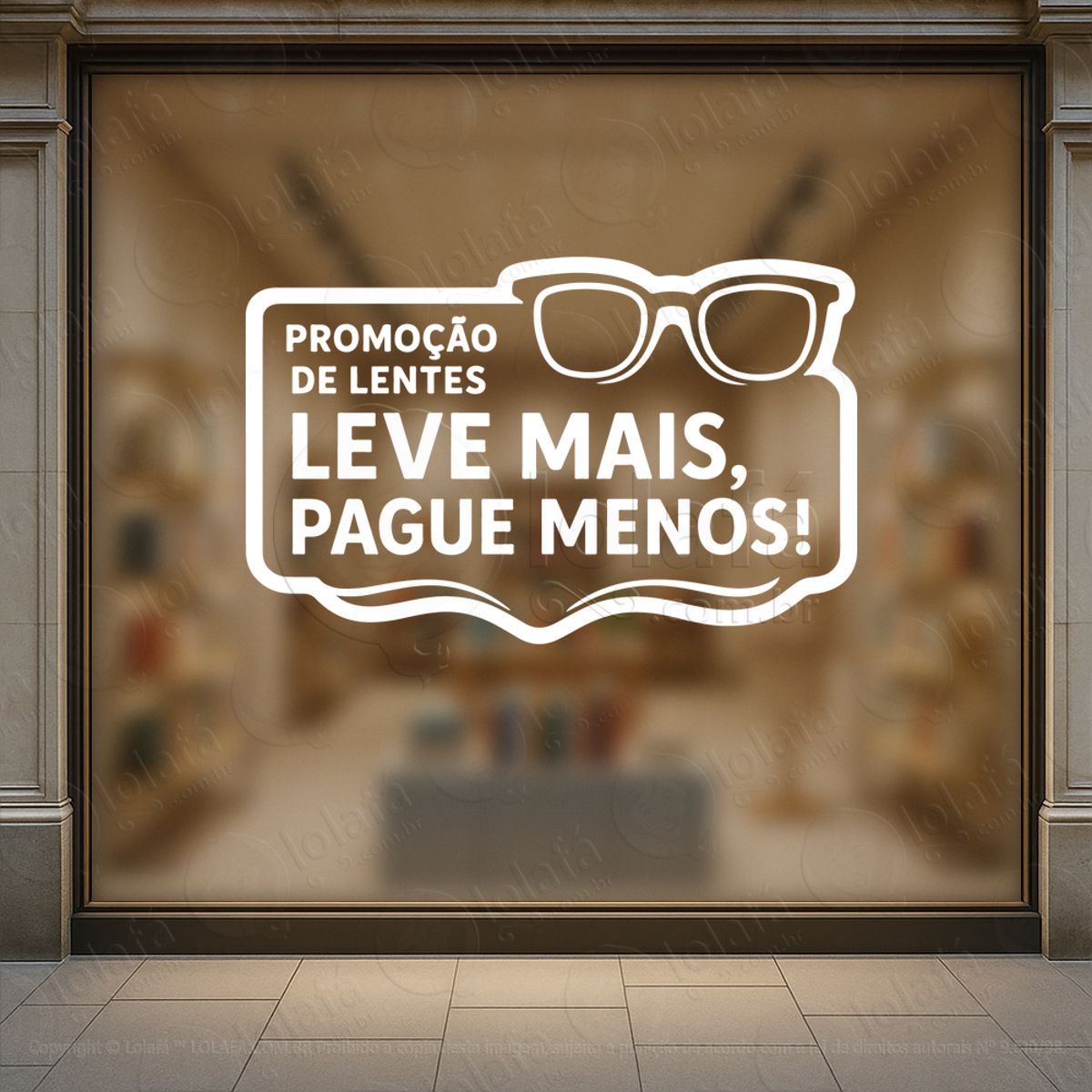Vitrine Pronta Para Vender Adesivos Para Vitrine Ótica Mod:54