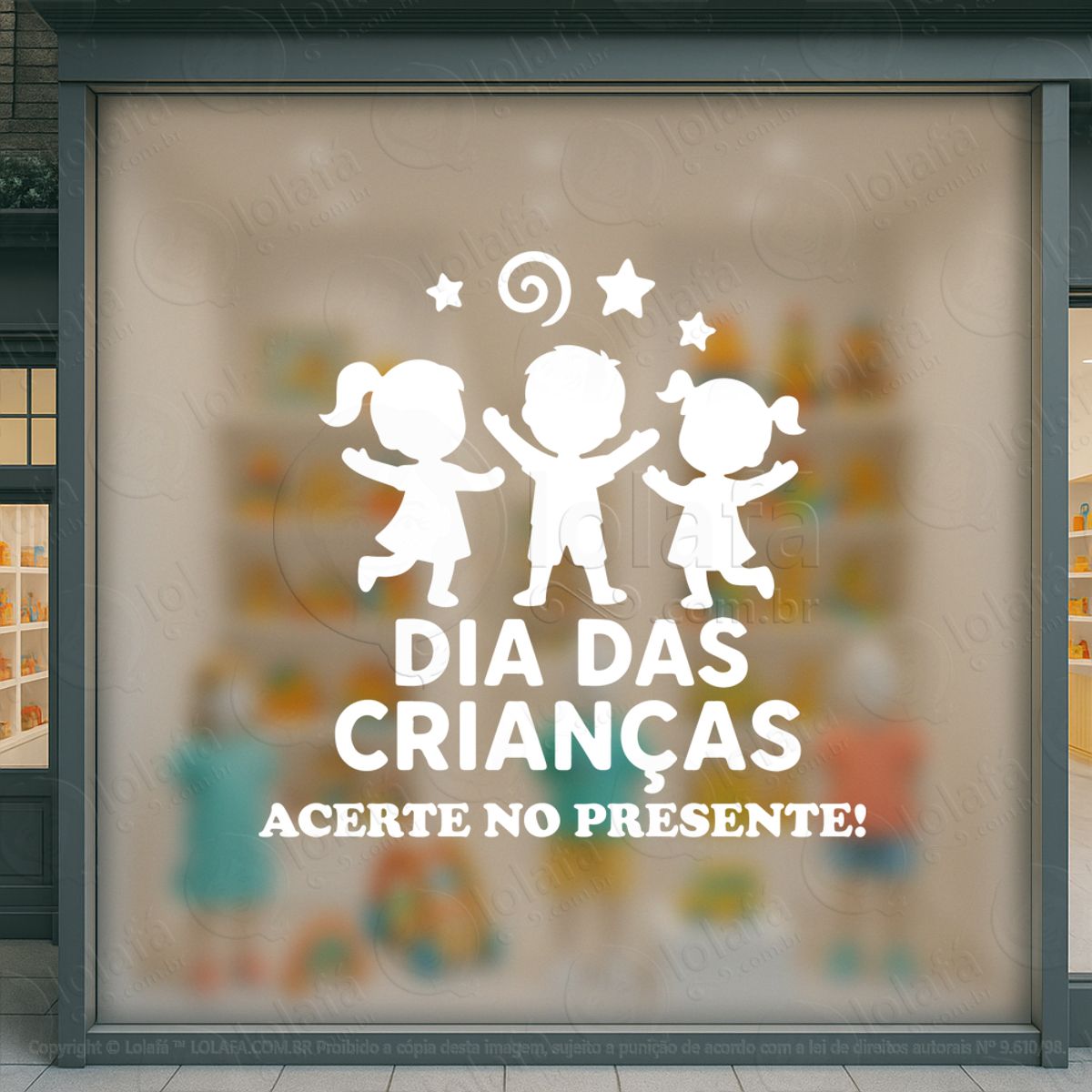 Acerte No Presente Promoção Loja Adesivos Para Vitrine Dia Das Crianças Mod:65