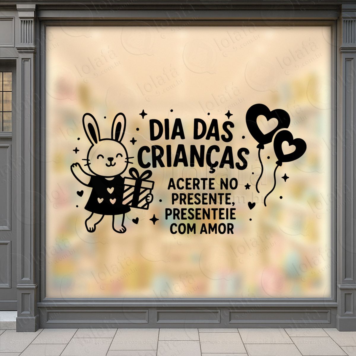 Presenteie com Amor Adesivos Para Vitrine Dia Das Crianças Mod:68