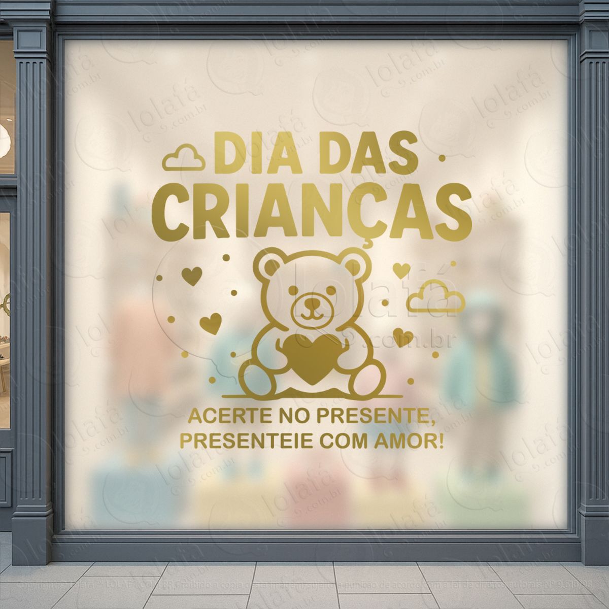 Acerte no Presente Promoção Loja Adesivos Para Vitrine Dia Das Crianças Mod:69