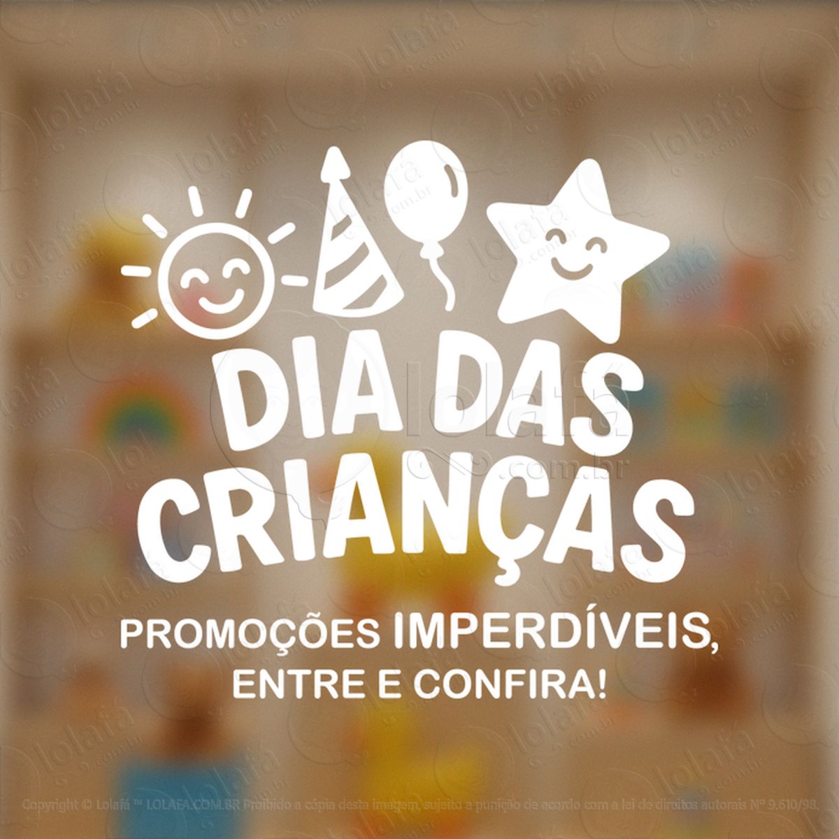 Promoções Imperdíveis Decoração Loja Adesivos Para Vitrine Dia Das Crianças Mod:76