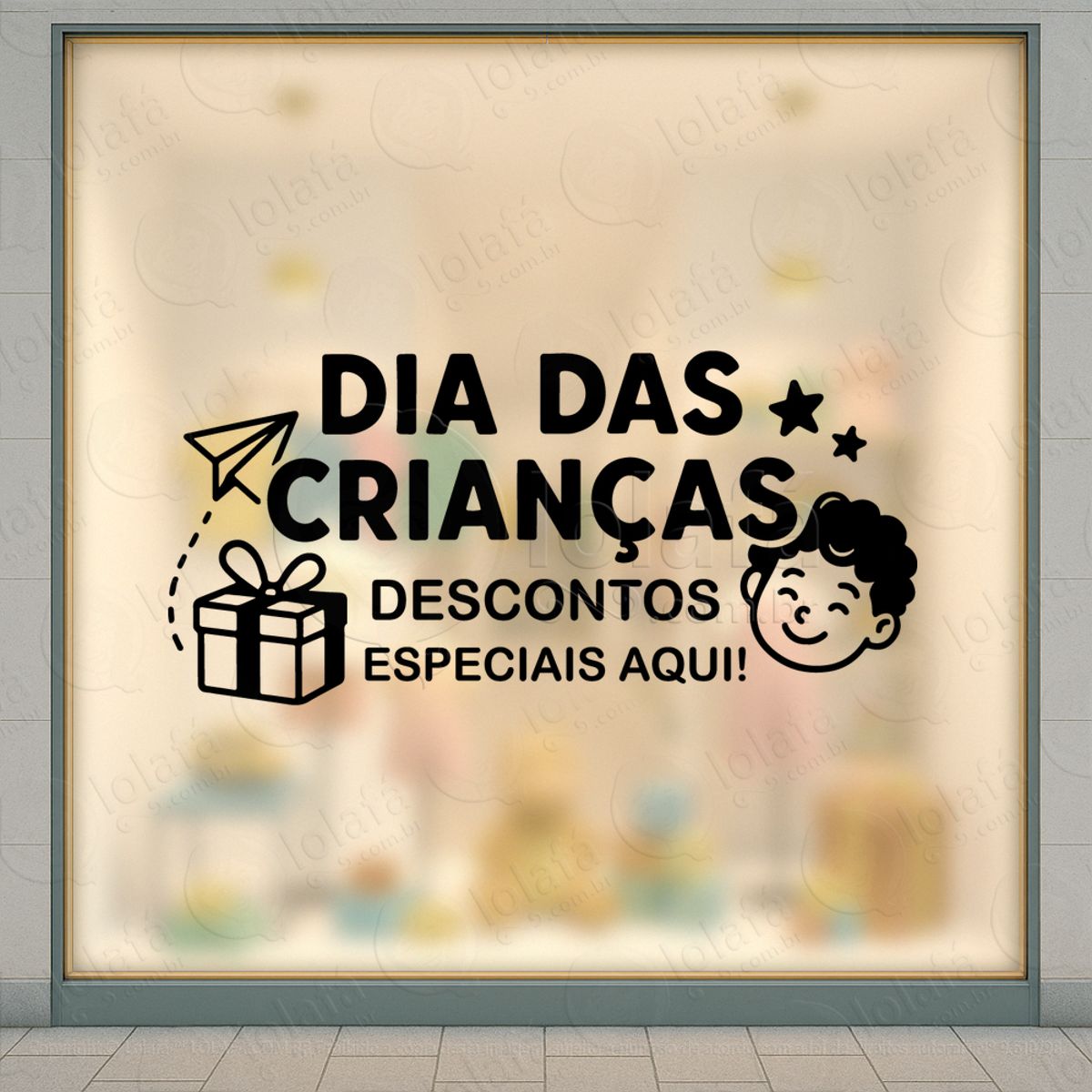 Descontos Especiais Aqui Adesivos Para Vitrine Dia Das Crianças Mod:84