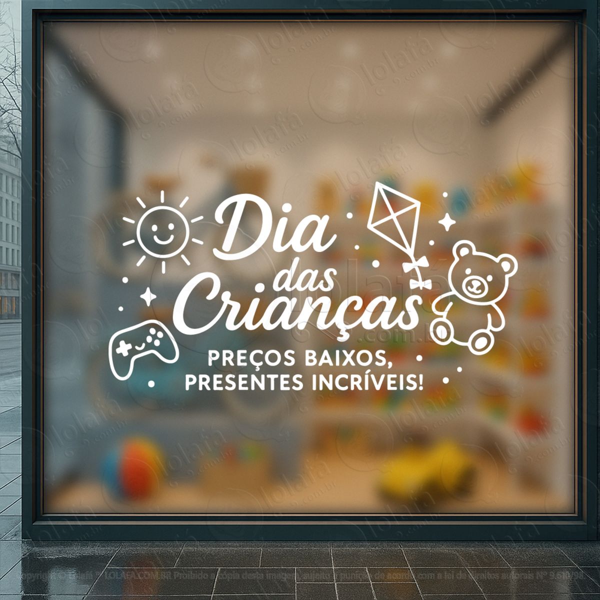 Preços Baixos Presentes Incríveis Adesivos Para Vitrine Dia Das Crianças Mod:86