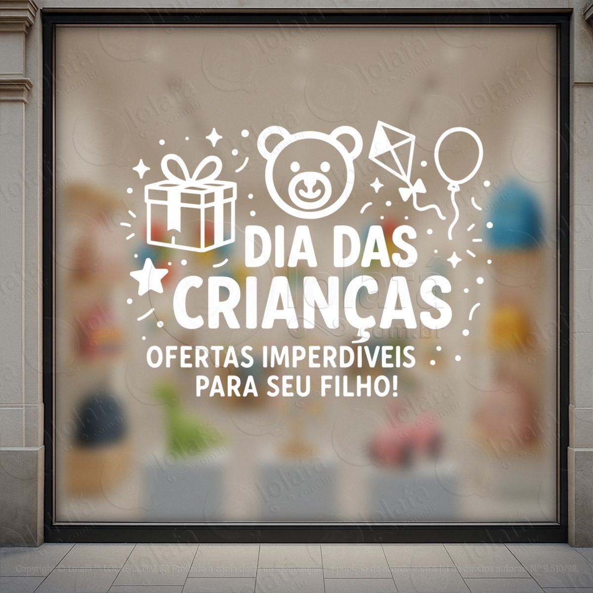 Ofertas Imperdíveis Para seu Filho Adesivos Para Vitrine Dia Das Crianças Mod:99