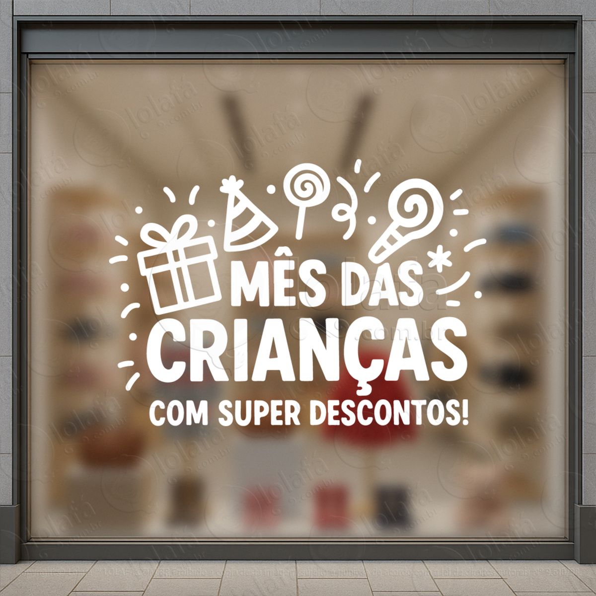 Super Descontos Promoção Loja Adesivos Para Vitrine Dia Das Crianças Mod:101
