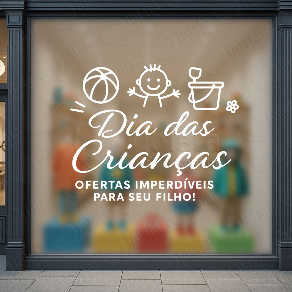 Ofertas Imperdíveis Para seu Filho Adesivos Para Vitrine Dia Das Crianças Mod:104