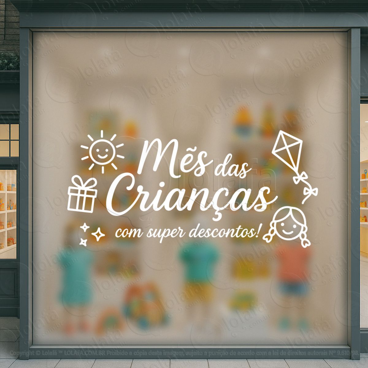 Super Descontos Promoção Loja Adesivos Para Vitrine Dia Das Crianças Mod:105