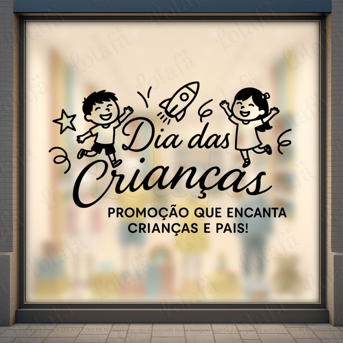Promoção que Encanta Crianças e Pais Adesivos Para Vitrine Dia Das Crianças Mod:107