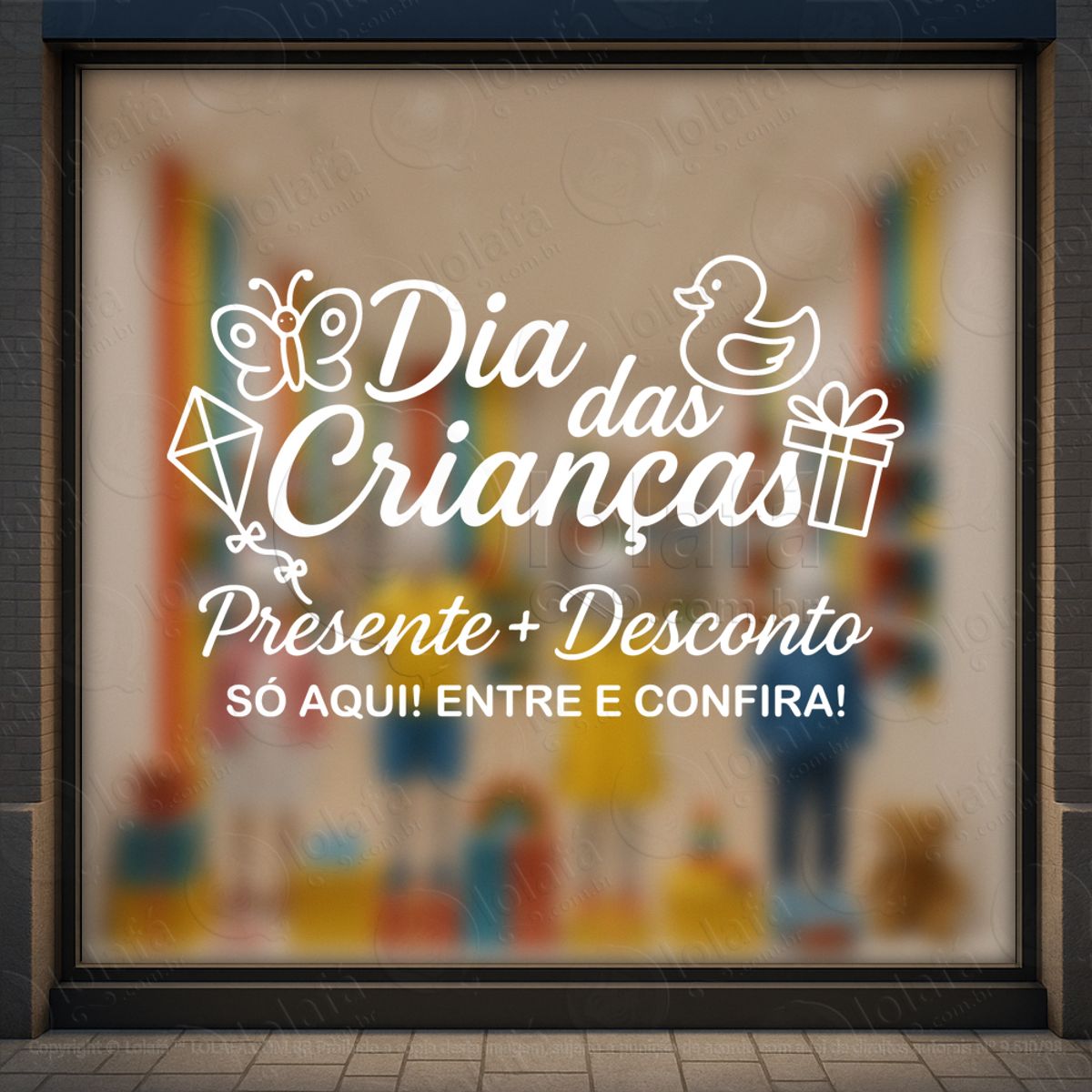 Presente Mais Desconto Só Aqui Adesivos Para Vitrine Dia Das Crianças Mod:110