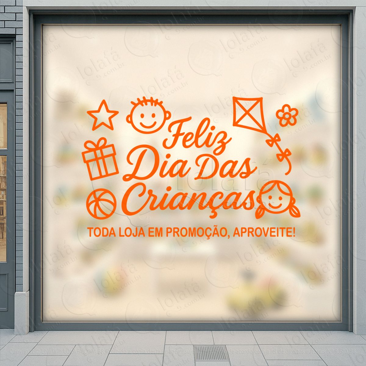 Toda Loja em Promoção Adesivos Para Vitrine Dia Das Crianças Mod:114