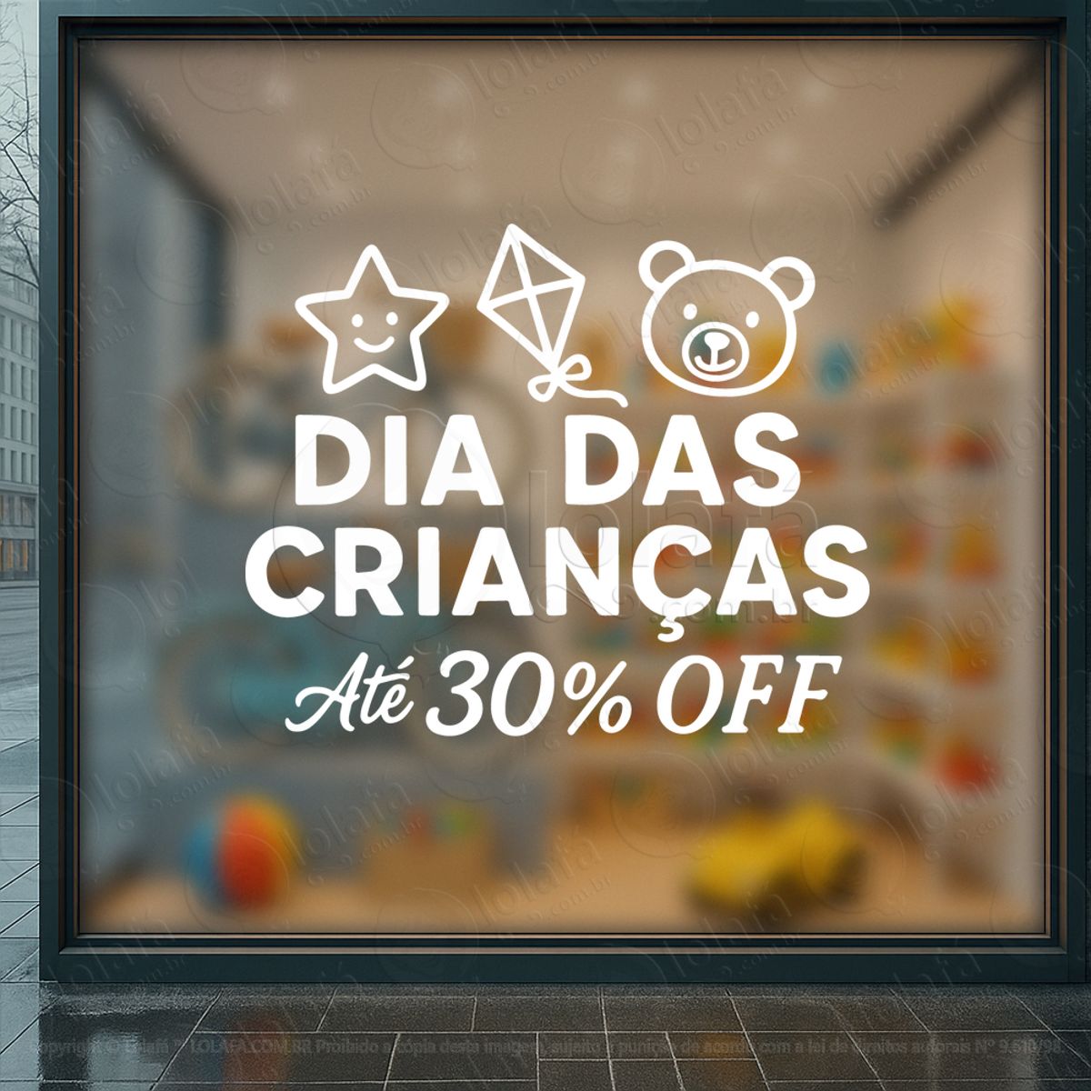 Até 30% Adesivos Para Vitrine Dia Das Crianças Mod:117