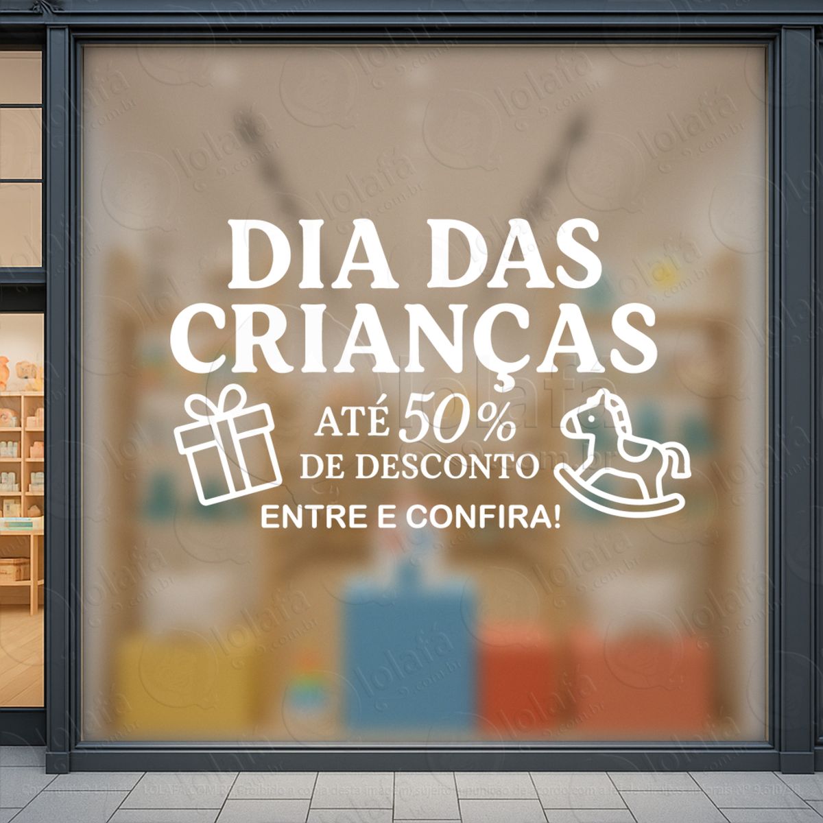 Até 50% de Desconto Entre e Confira Adesivos Para Vitrine Dia Das Crianças Mod:123