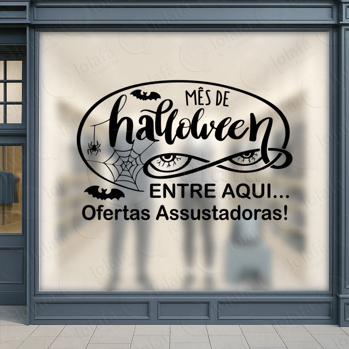Entre Aqui Ofertas Assustadoras Adesivos Para Vitrine Halloween Mod:132