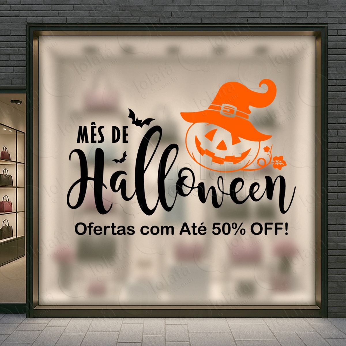 Ofertas com Até 50% Adesivos Para Vitrine Halloween Mod:134