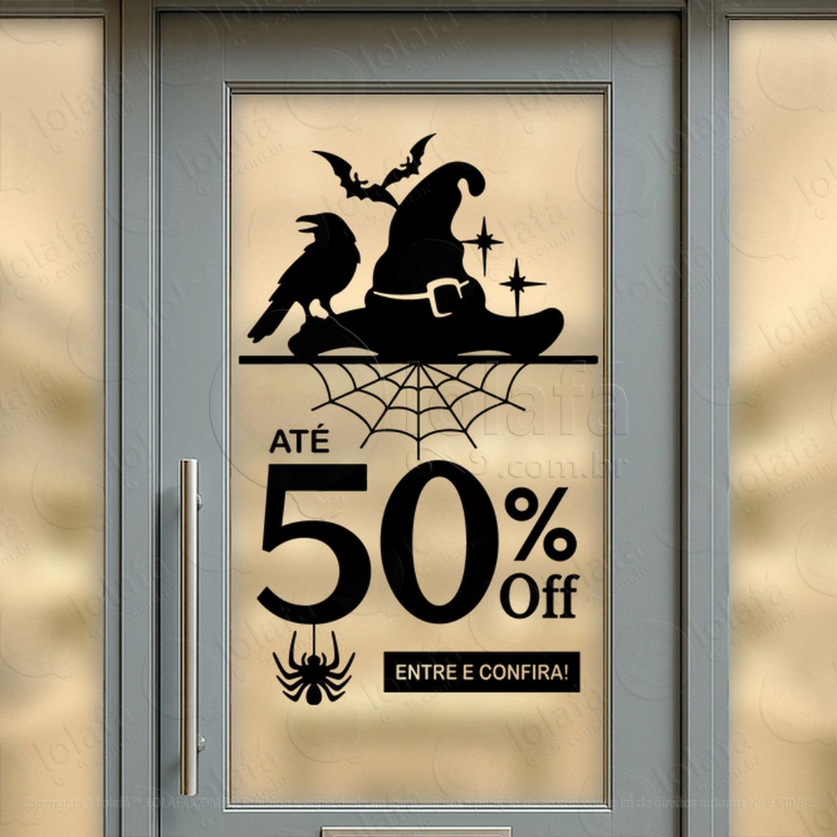 Até 30% 40% 50% Promocional Adesivos Para Vitrine Halloween Mod:136