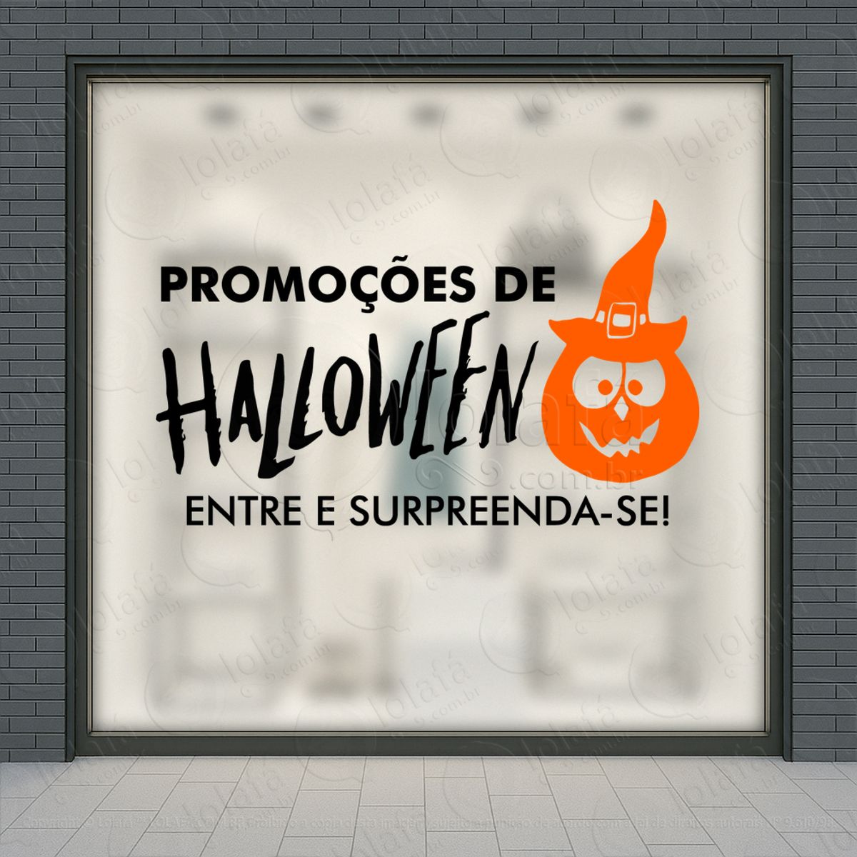 Promoções de Halloween Entre e Surpreenda-se Adesivos Para Vitrine Halloween Mod:140