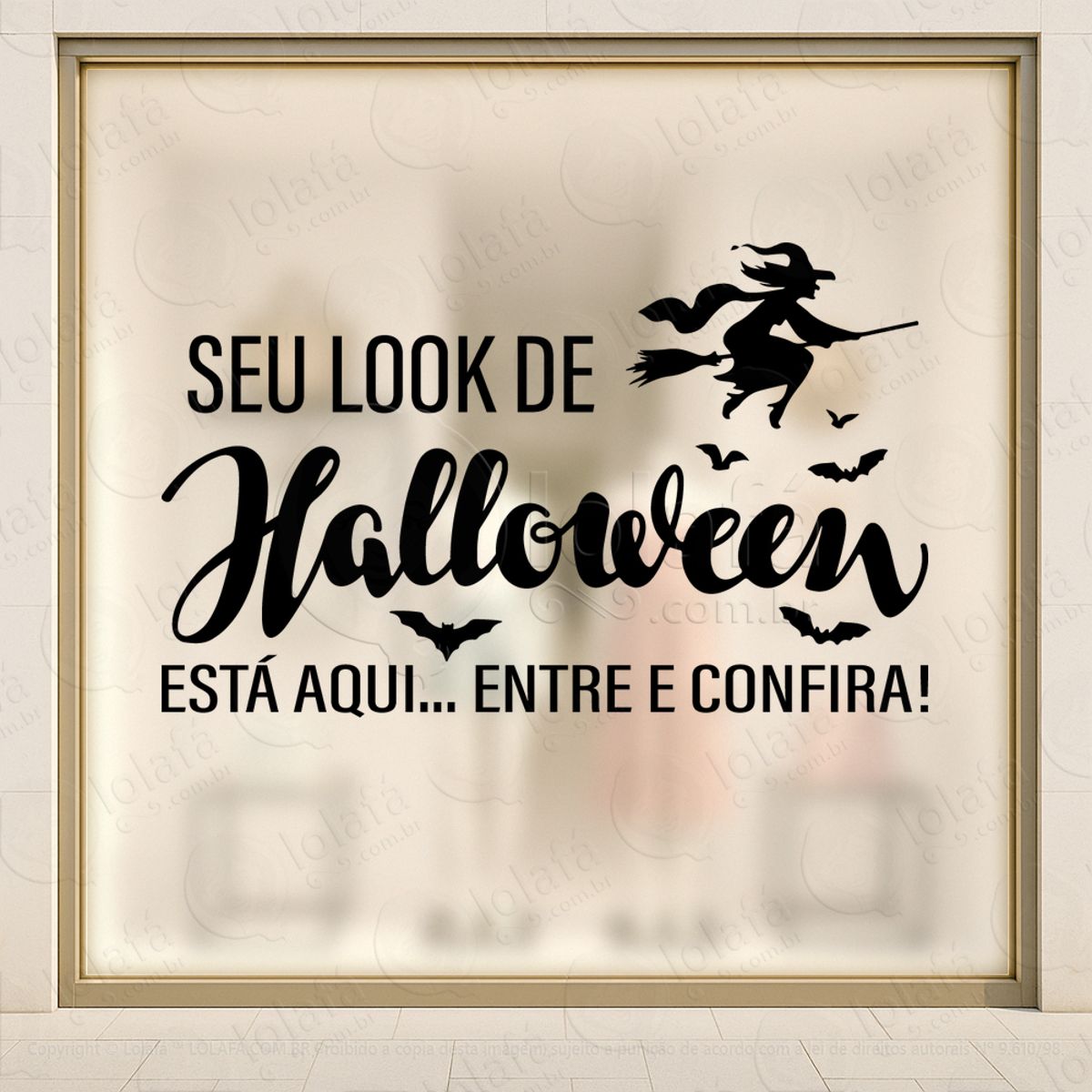 Seu Look de Halloween Está Aqui Adesivos Para Vitrine Halloween Mod:145