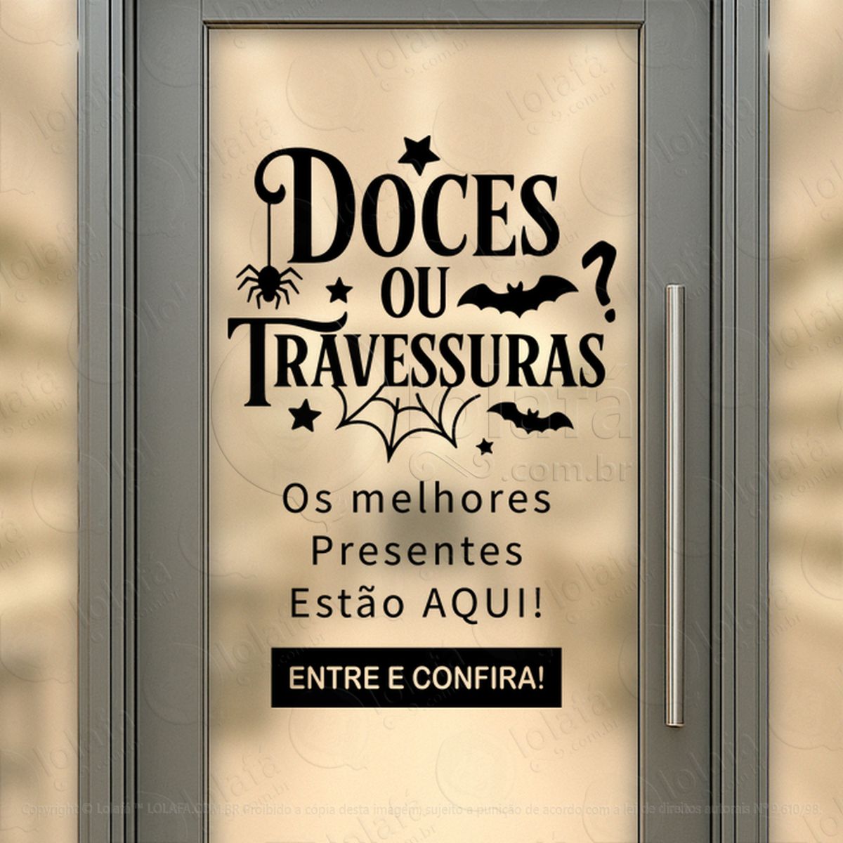 Os Melhores Presentes Estão Aqui Adesivos Para Vitrine Halloween Mod:147