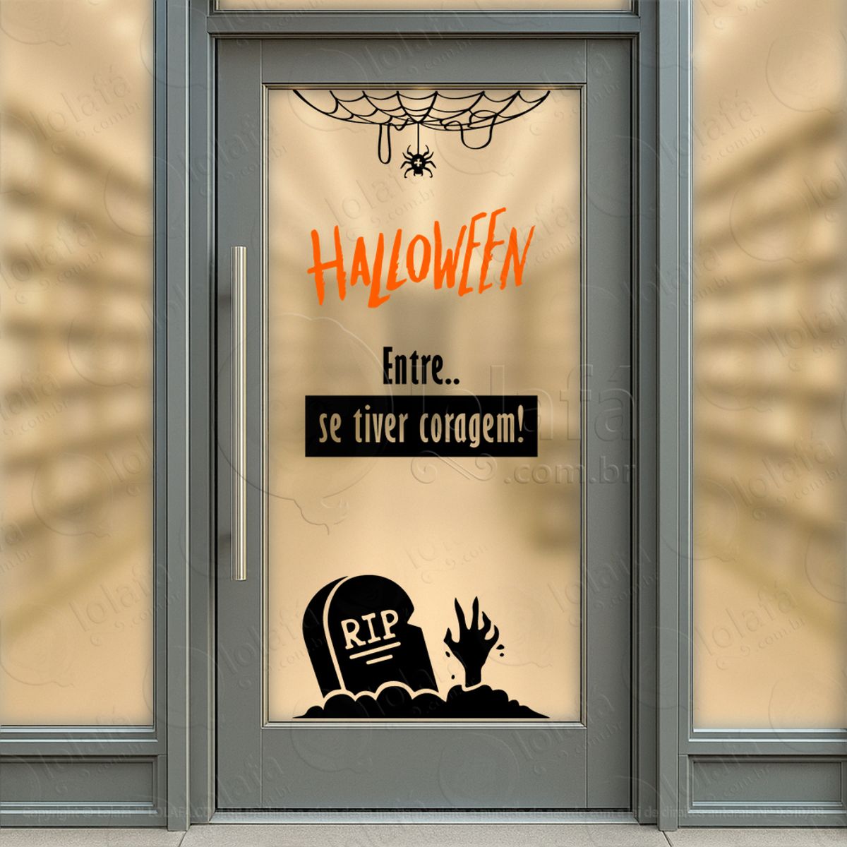 Entre se Tiver Coragem Loja Fachada Adesivos Para Vitrine Halloween Mod:149