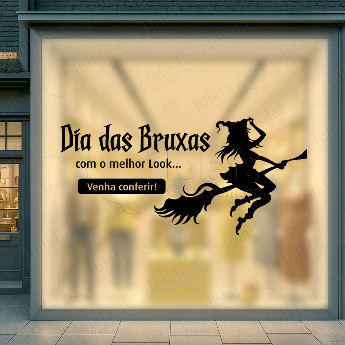 O Melhor Look Dia das Bruxas Loja Adesivos Para Vitrine Halloween Mod:154