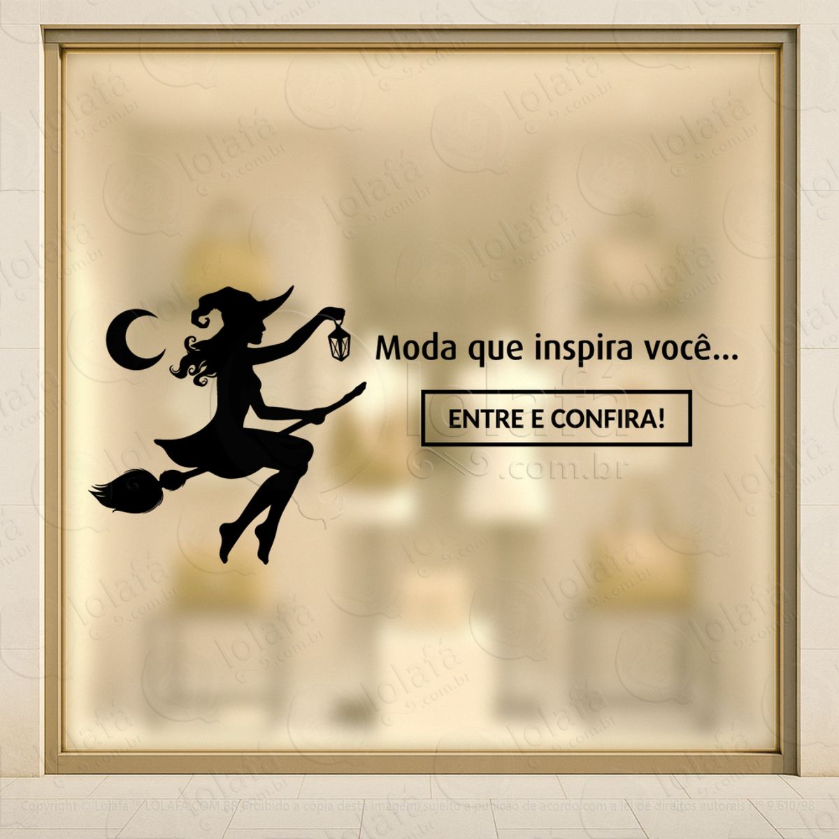 Moda que Inspira Entre e Confira Loja Adesivos Para Vitrine Halloween Mod:157