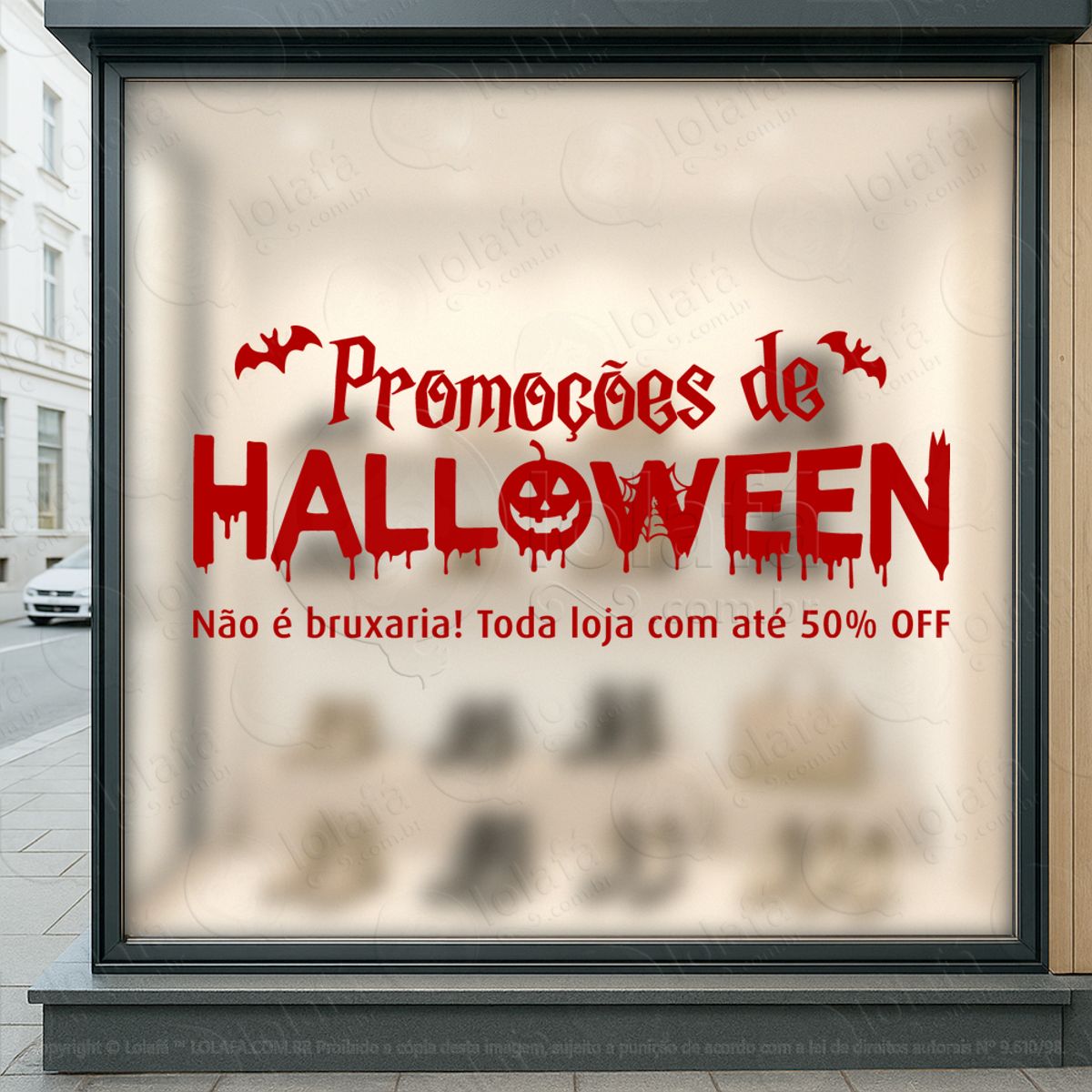 Não e Bruxaria Adesivos Para Vitrine Halloween Mod:160
