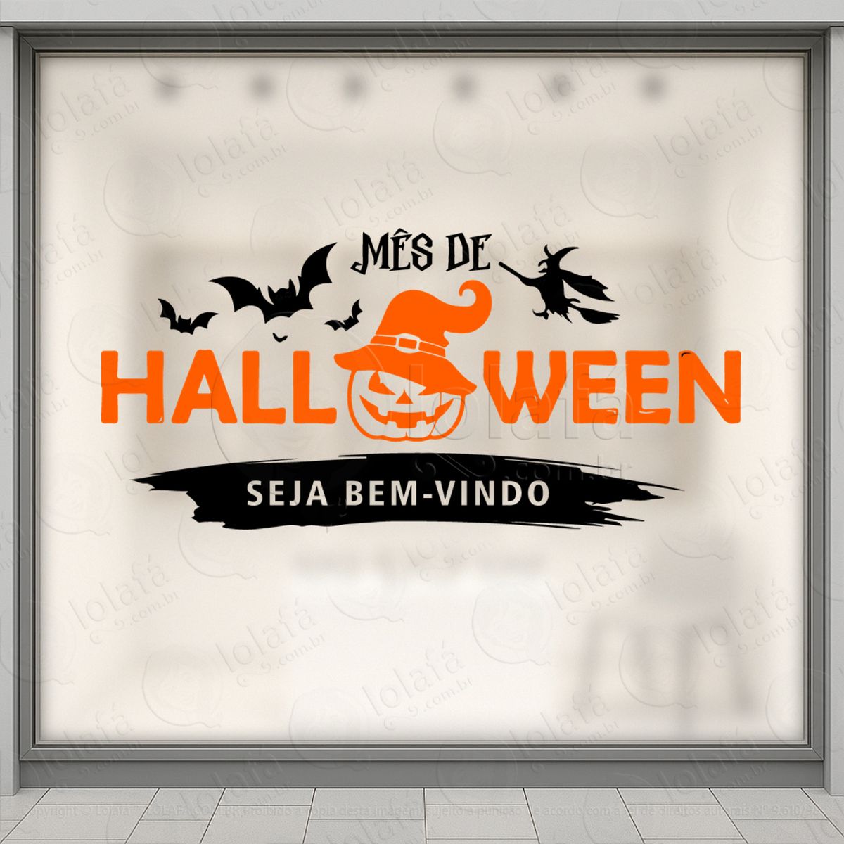 Mês Halloween Seja Bem-Vindo Adesivos Para Vitrine Halloween Mod:166