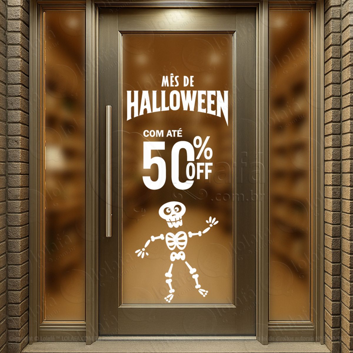 Mês de Halloween 50% Promocional Adesivos Para Vitrine Halloween Mod:171