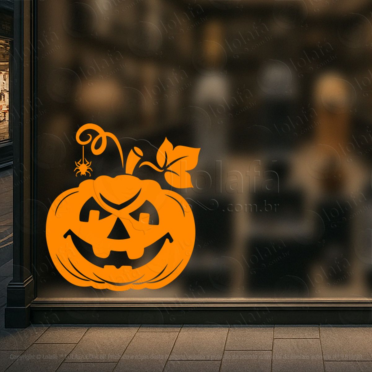 Abóbora Dia das Bruxas Adesivos Para Vitrine Halloween Mod:180