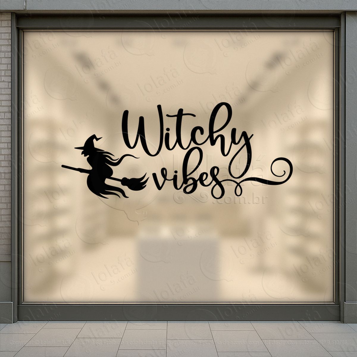 Vibrações de Bruxa Adesivos Para Vitrine Halloween Mod:186