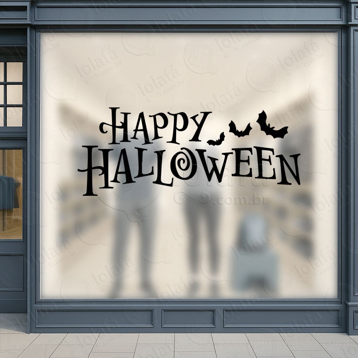 Happy Halloween Dia das Bruxas Adesivos Para Vitrine Halloween Mod:191