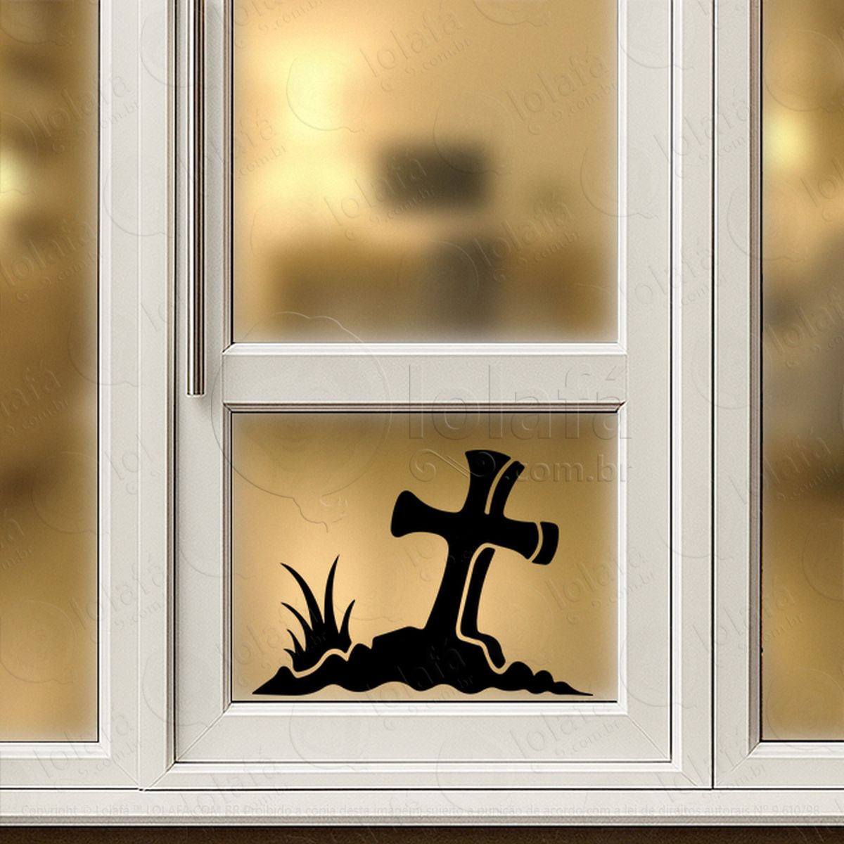 Cenário Túmulo Dia das Bruxas Adesivos Para Vitrine Halloween Mod:193