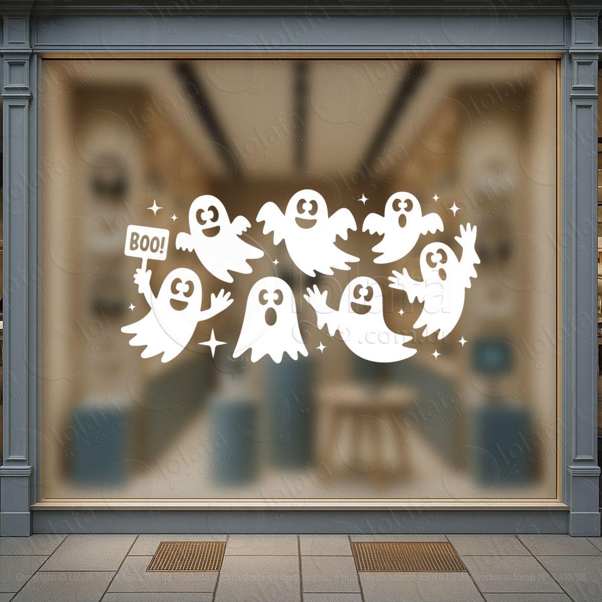 Fantasmas Dia das Bruxas Adesivos Para Vitrine Halloween Mod:195