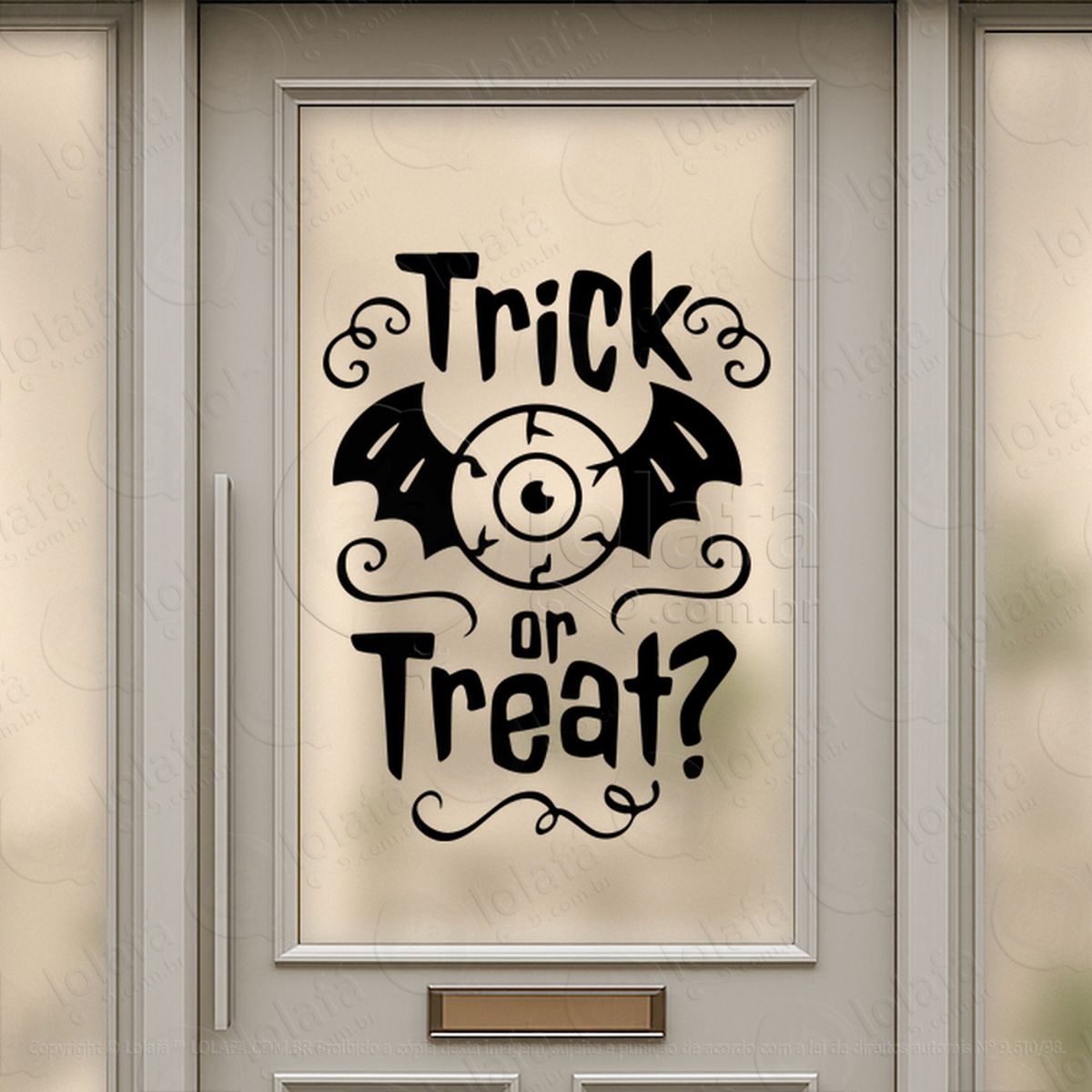 Doces ou Travessuras Trick or Treat Adesivos Para Vitrine Halloween Mod:199