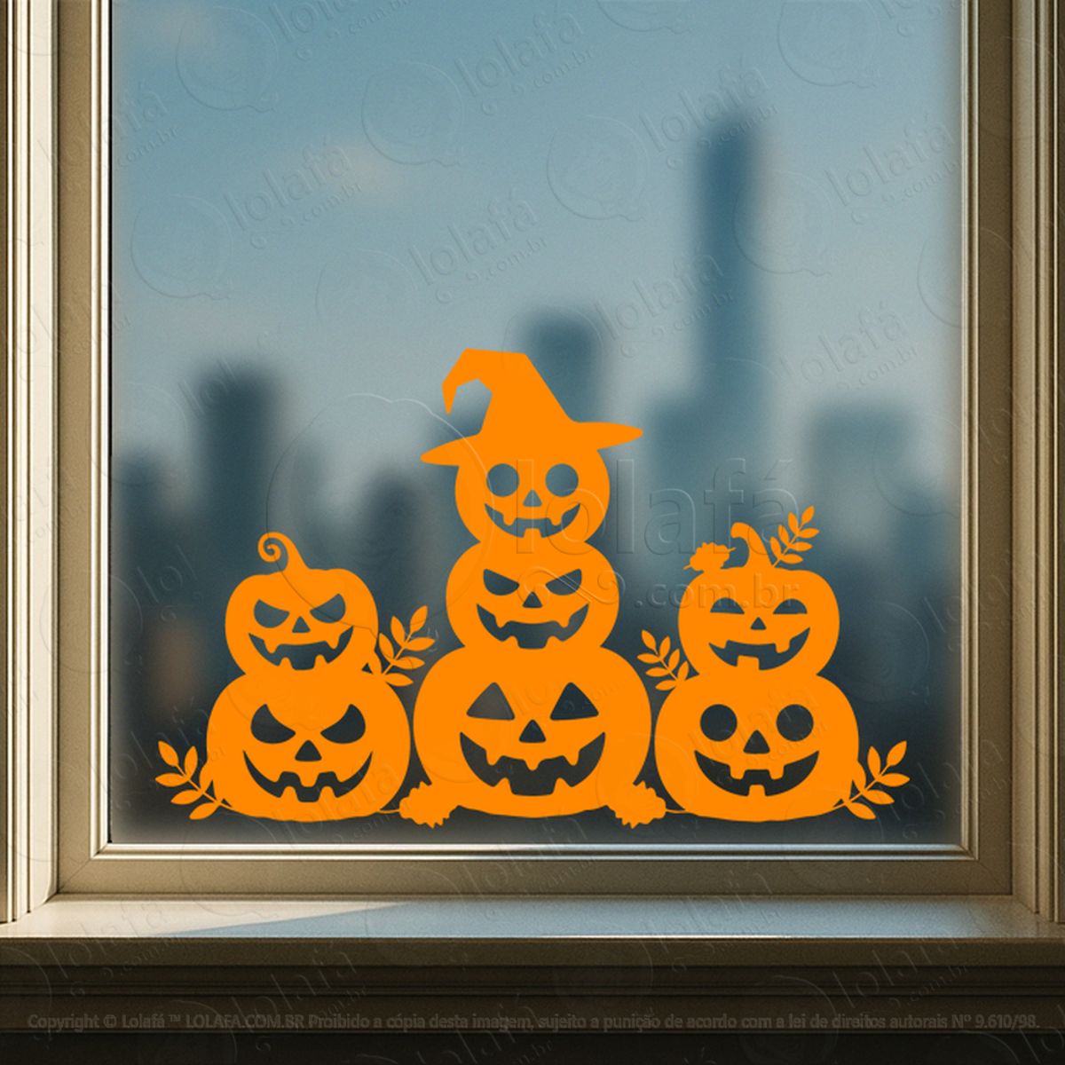 Abóboras Dia das Bruxas Adesivos Para Vitrine Halloween Mod:202