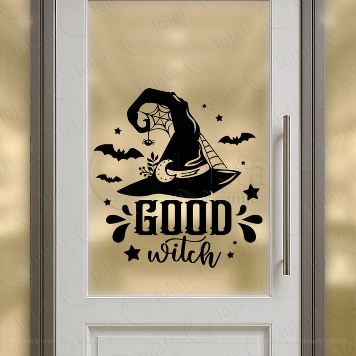 Good Witch Chapéu de Bruxa Dia das Bruxas Adesivos Para Vitrine Halloween Mod:205