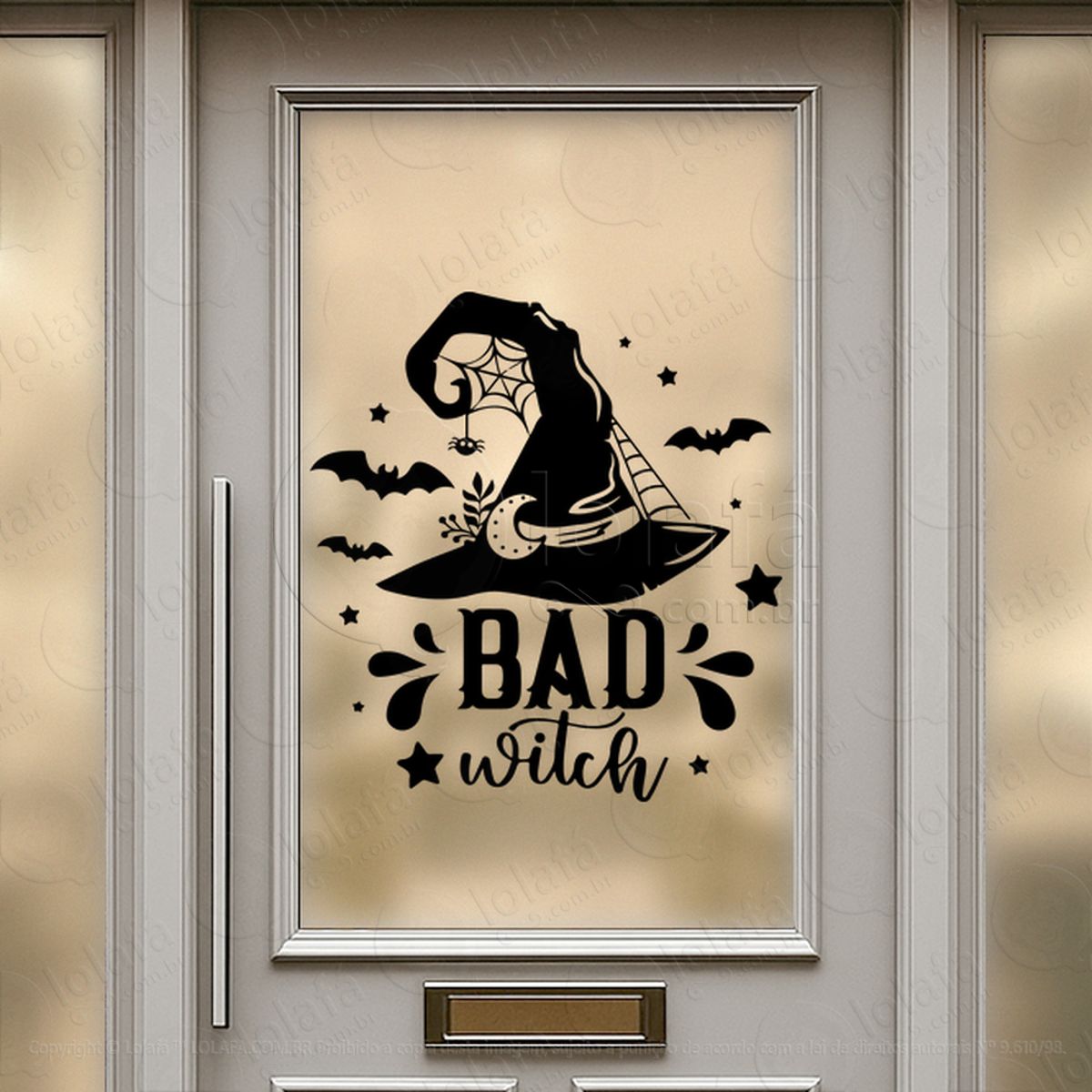 Bad Witch Chapéu de Bruxa Dia das Bruxas Adesivos Para Vitrine Halloween Mod:206