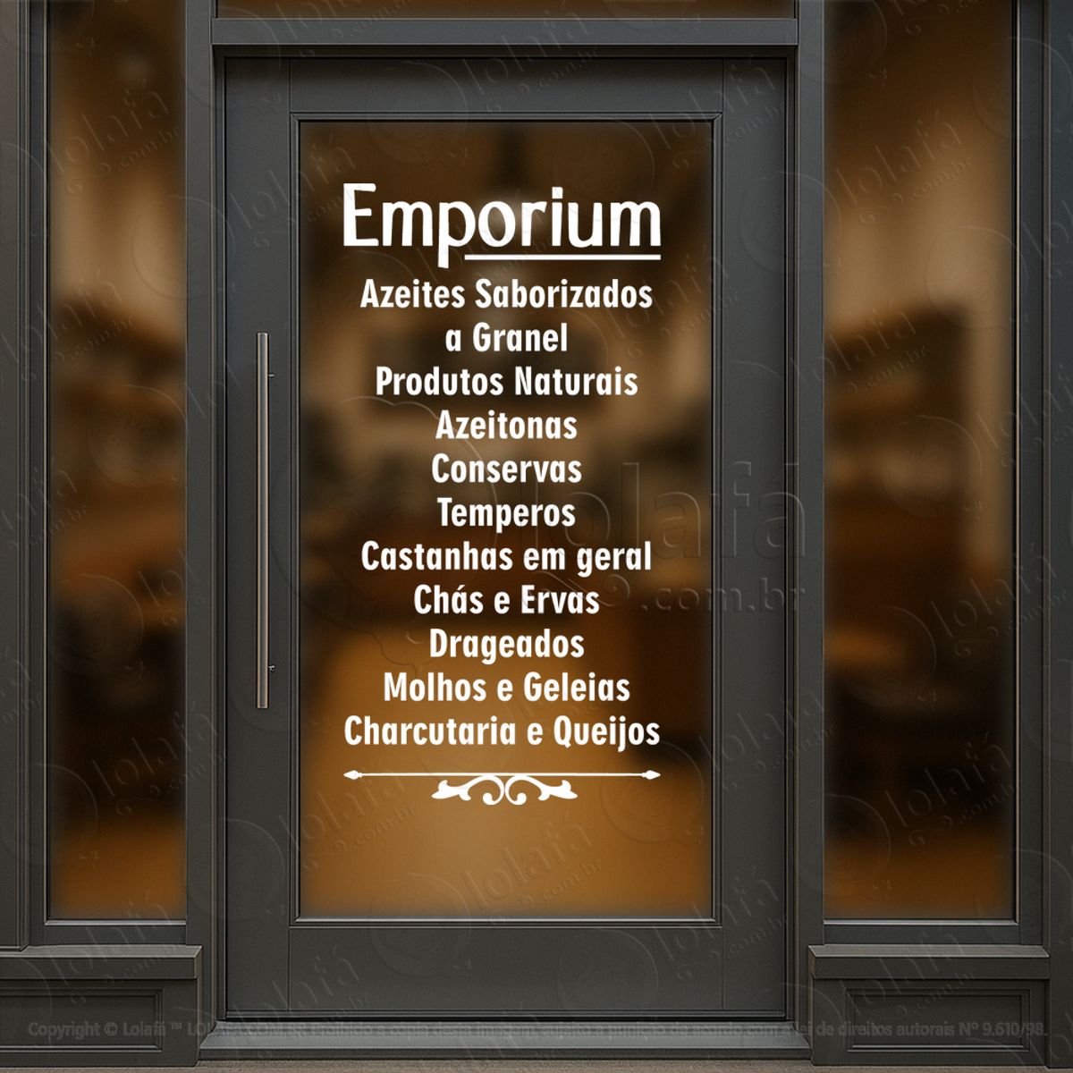 Lista de Produtos Emporium Loja Adesivos Para Vitrine Empório Mod:235