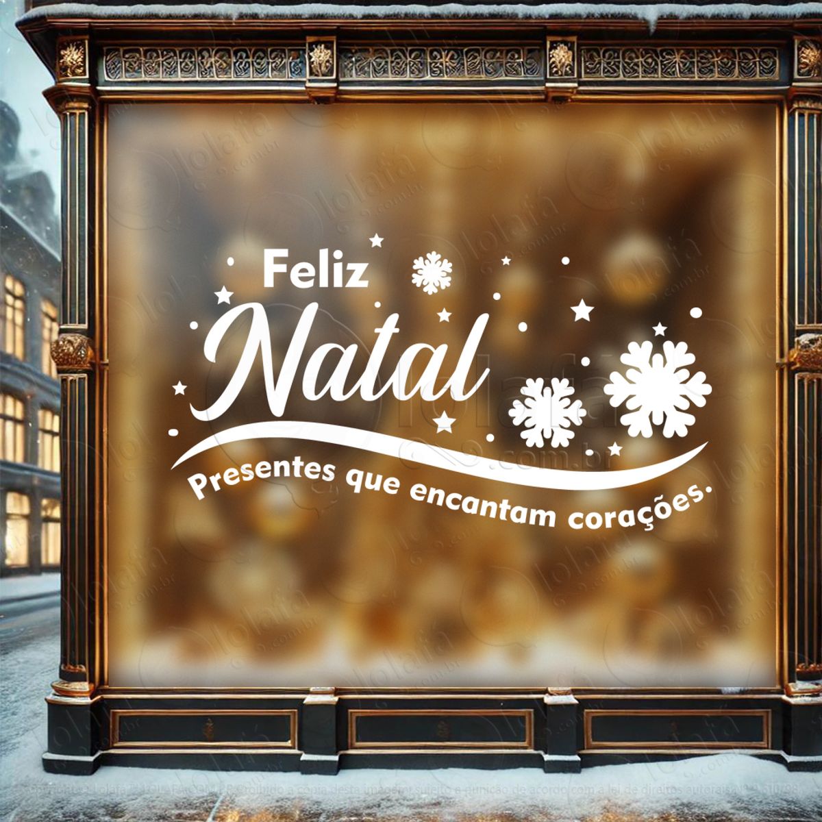 Adesivo de Natal para Vitrine Personalizável Mod:330