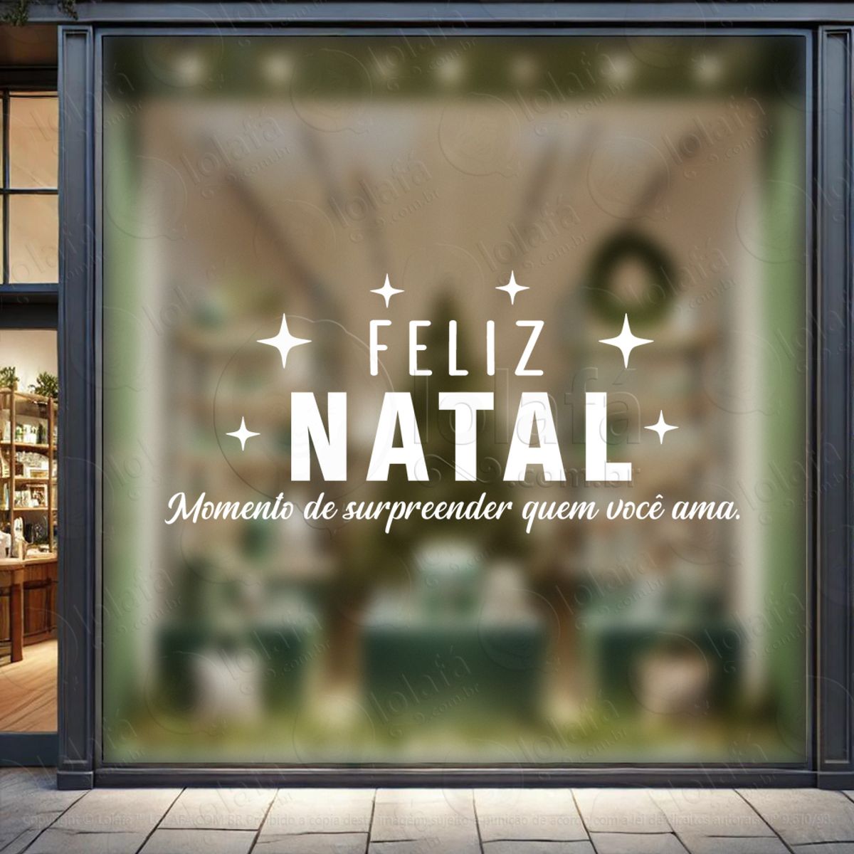 Adesivo de Natal para Vitrine Personalizável Mod:334