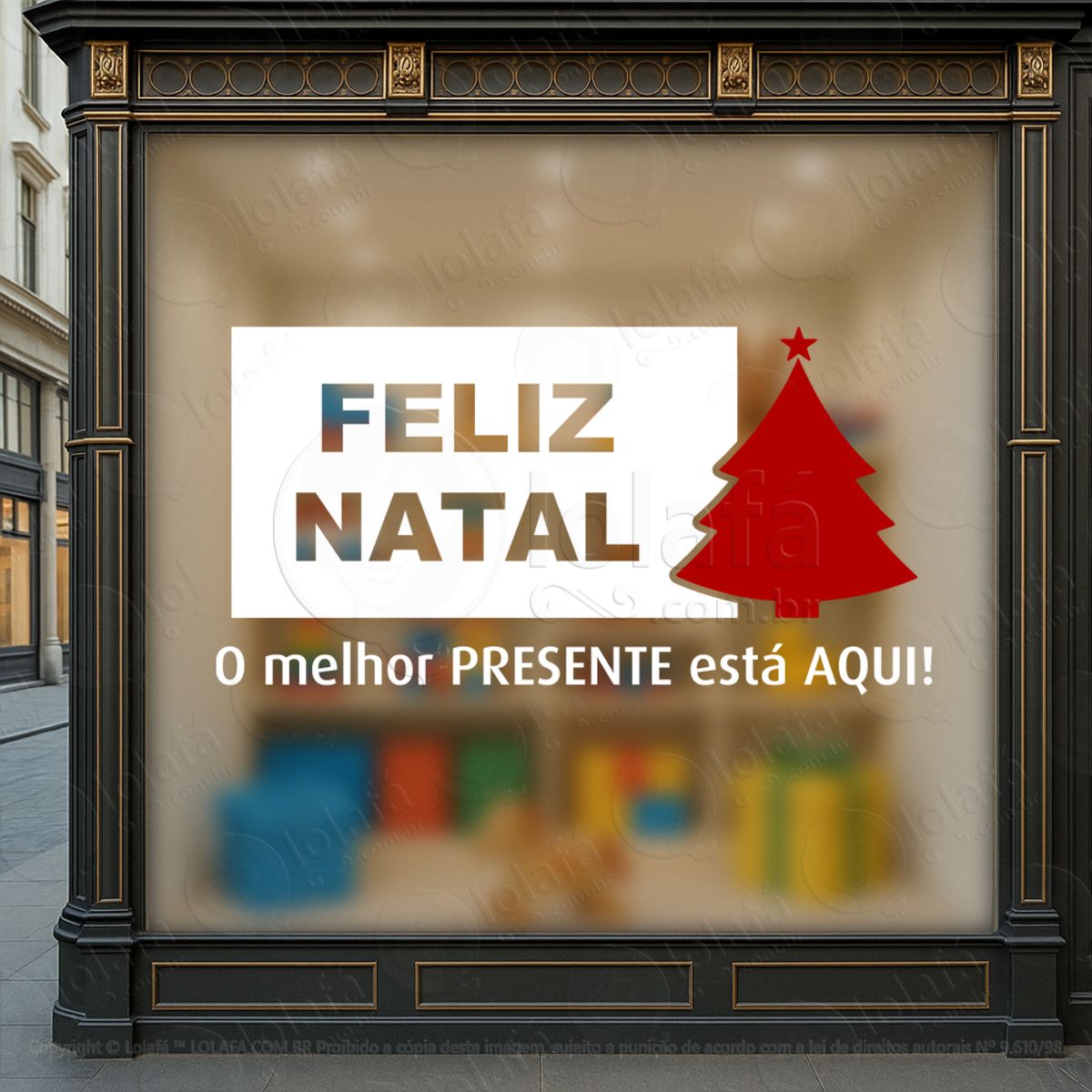 Adesivo de Natal para Vitrine Personalizável Mod:343