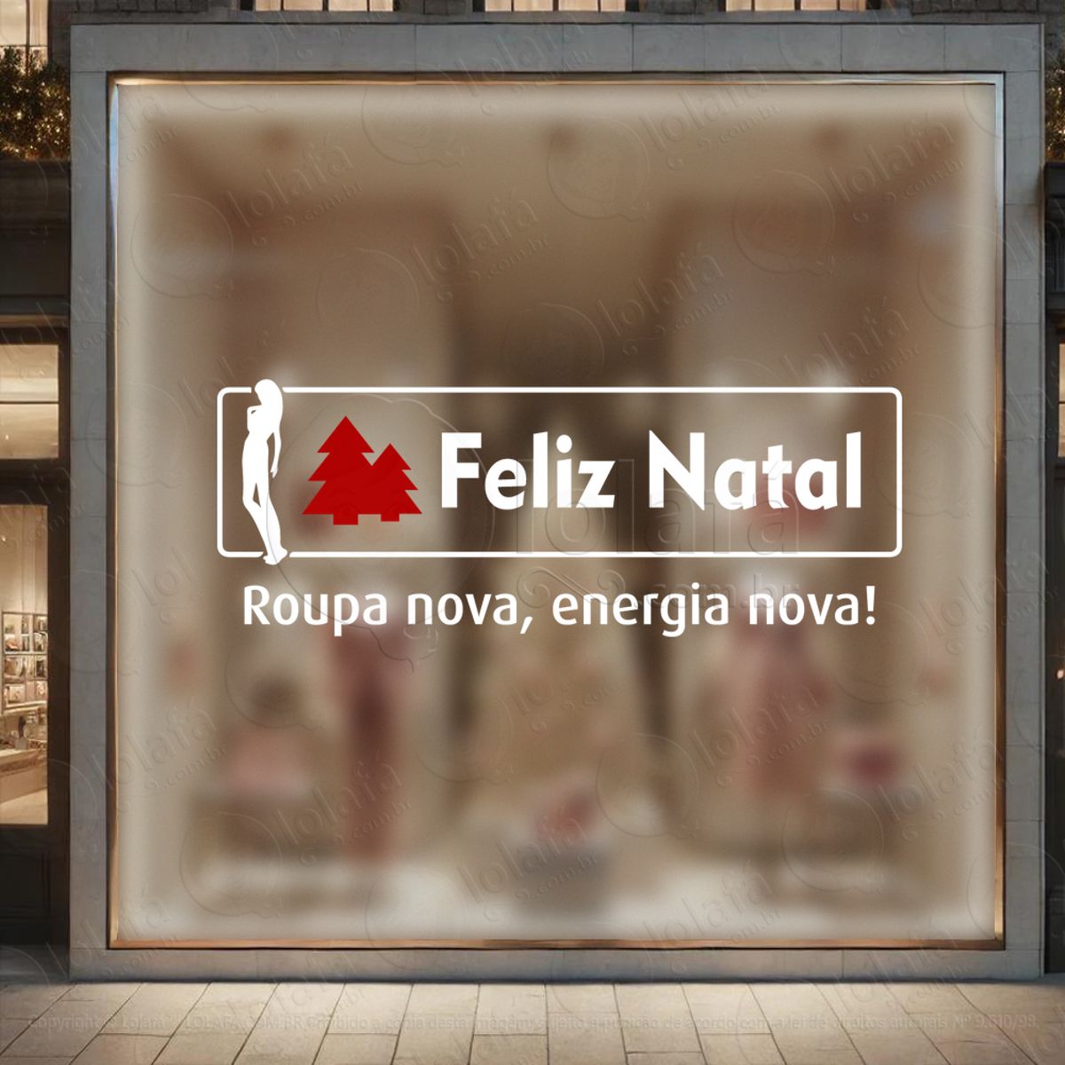 Adesivo de Natal para Vitrine Personalizável Mod:344