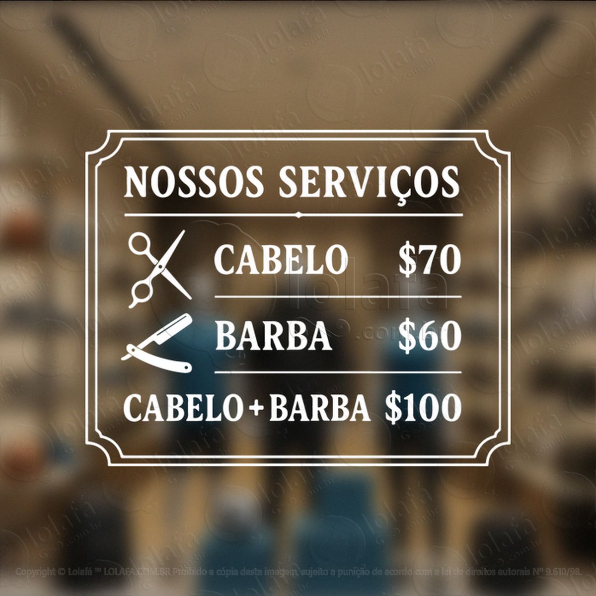Nossos Serviços Adesivos Para Salão De Beleza e Barbearia Mod:350