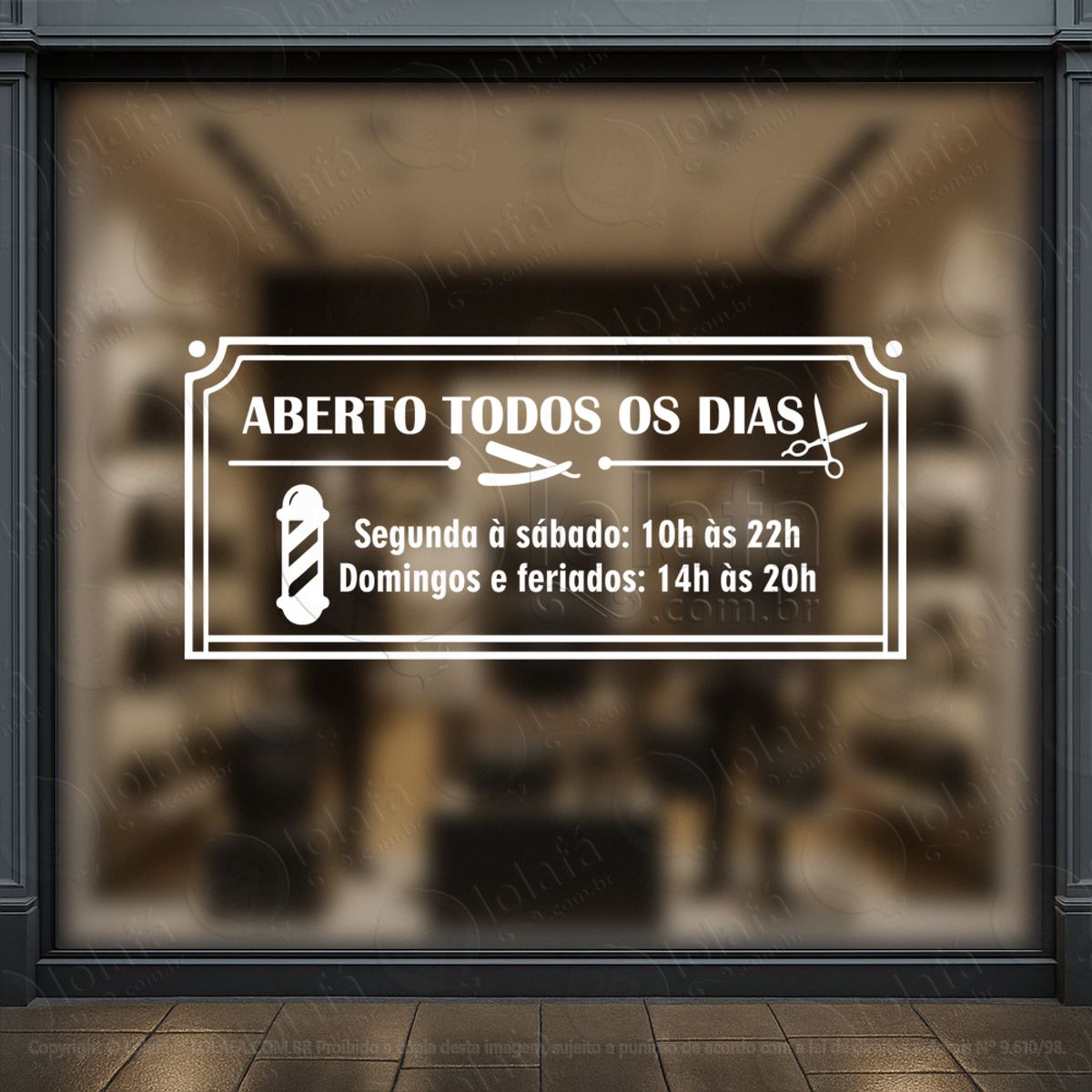 Horário de Atendimento e Funcionamento Adesivos Para Salão De Beleza e Barbearia Mod:352