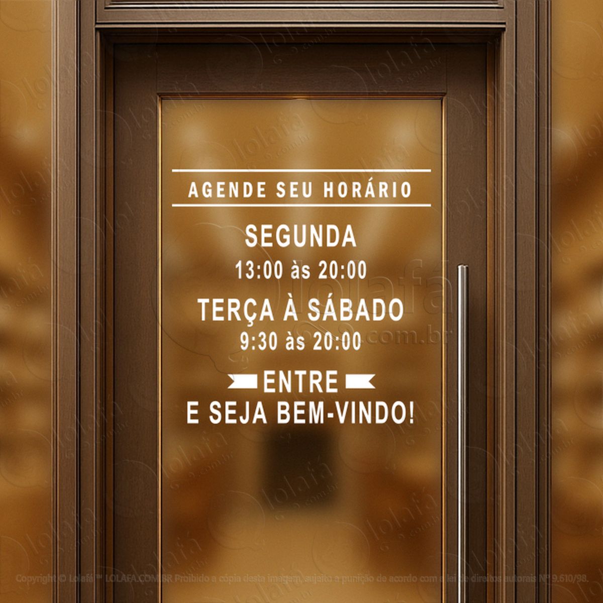 agende seu horário horário adesivos para vitrine mod:357