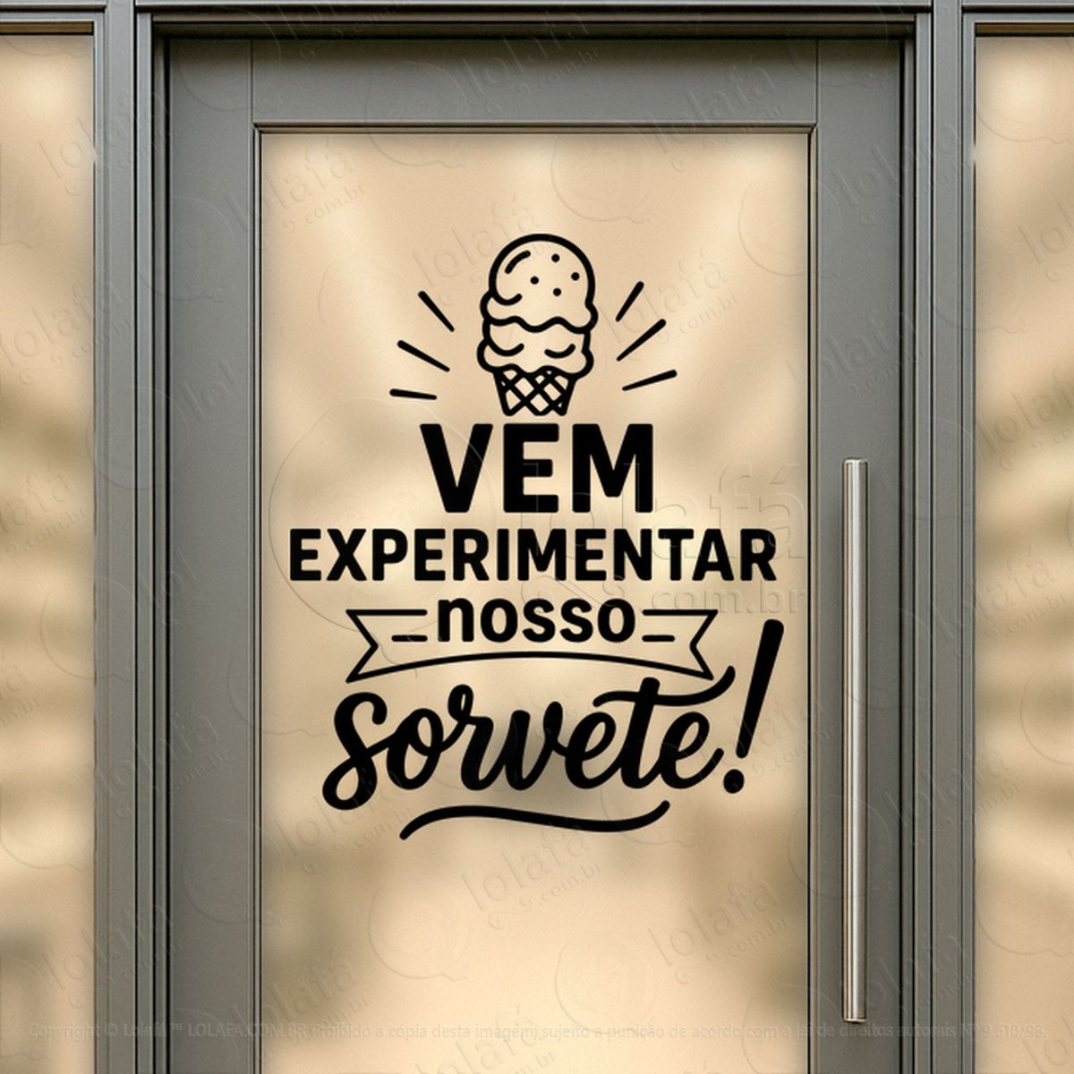 vem experimentar sorvete sorveteria adesivos para vitrine mod:363