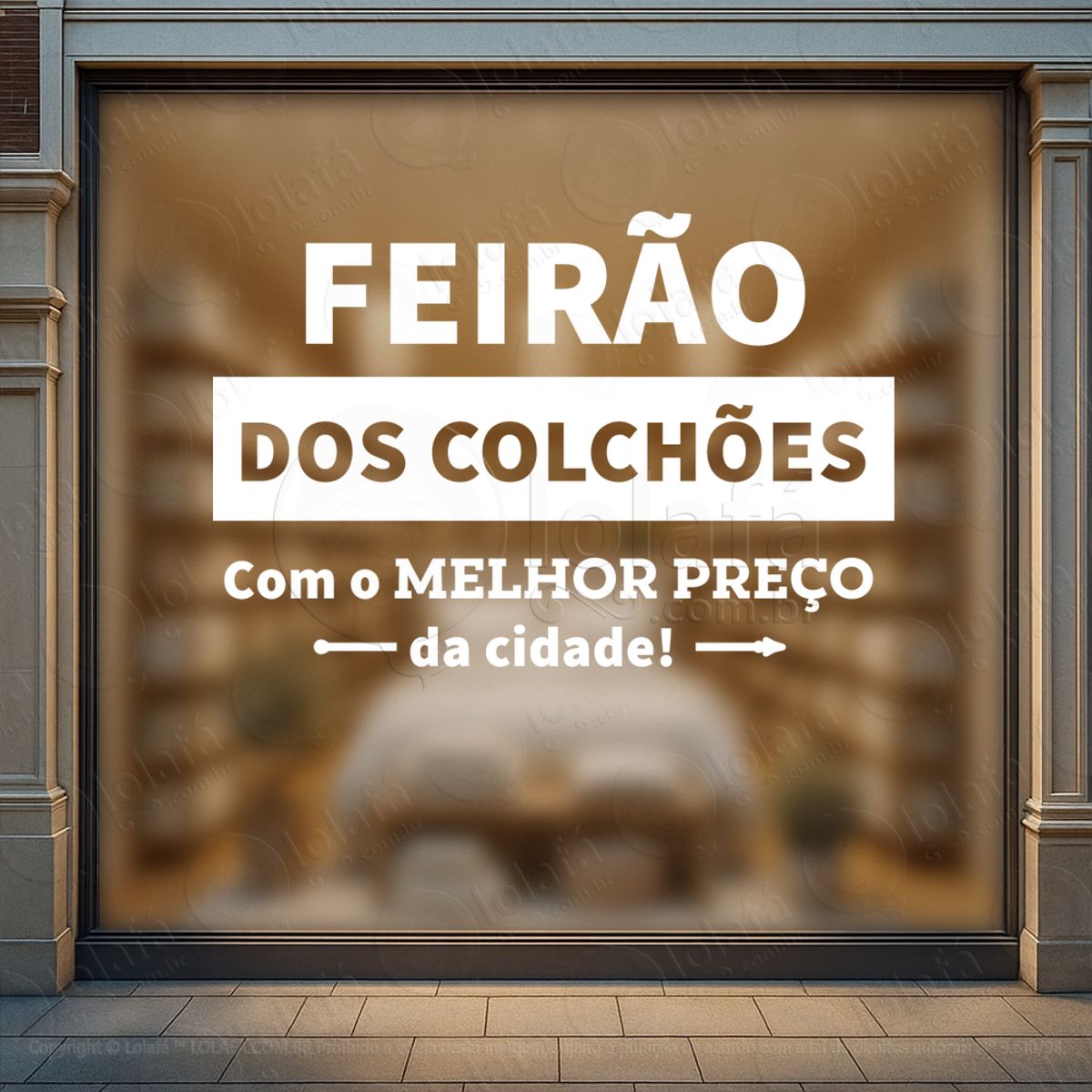 feirão dos colchões adesivos para vitrine mod:364