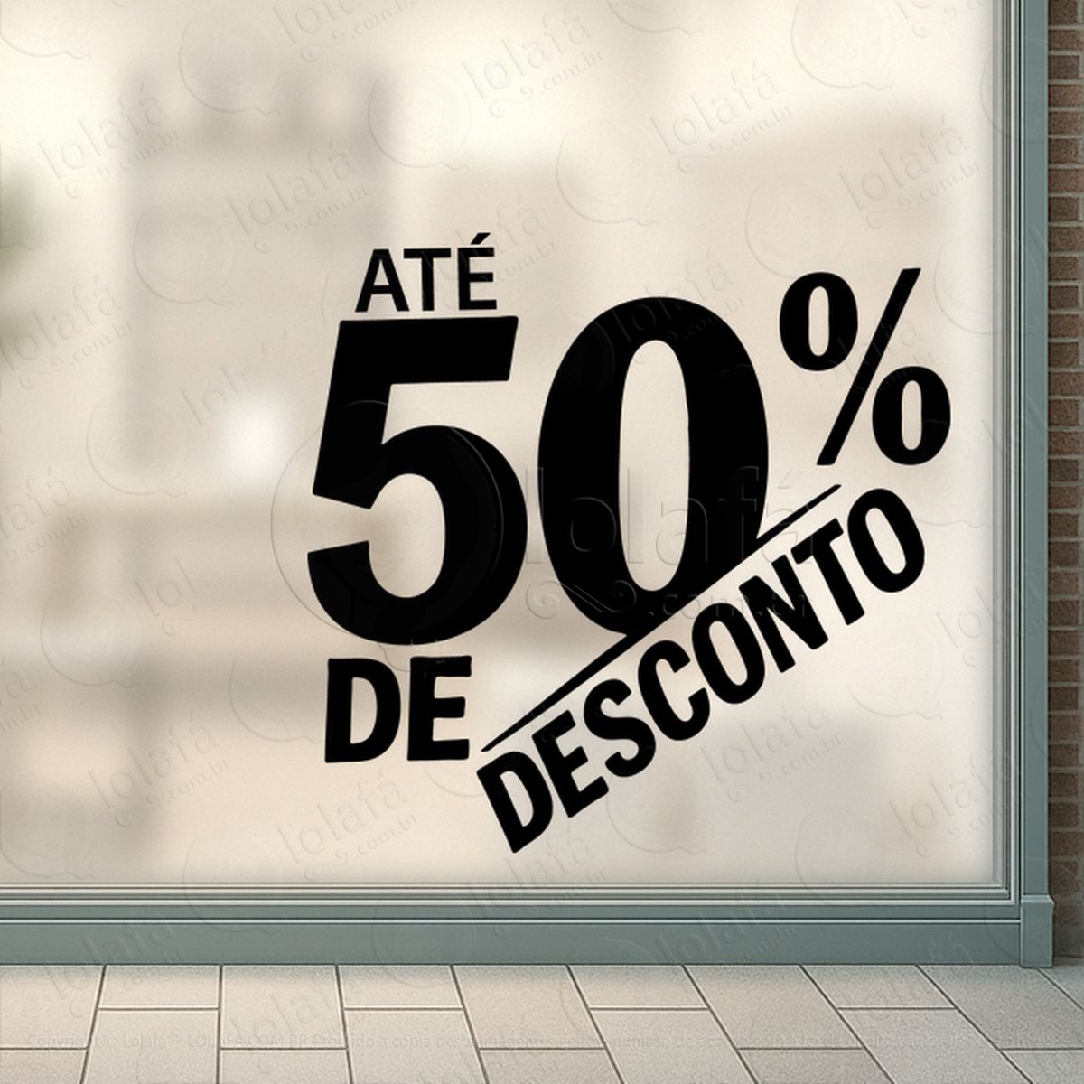 frase de desconto personalizável loja adesivos para vitrine mod:375